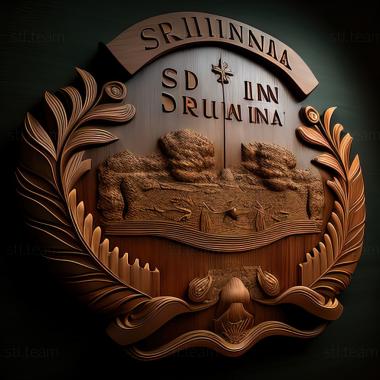 3D модель Сурінам Республіка Сурінам (STL)